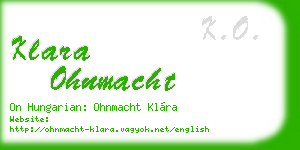 klara ohnmacht business card